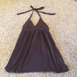Brown halter mini dress